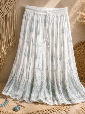 Amanda Collection Boho Rayon Maxi Skirt Free Size India